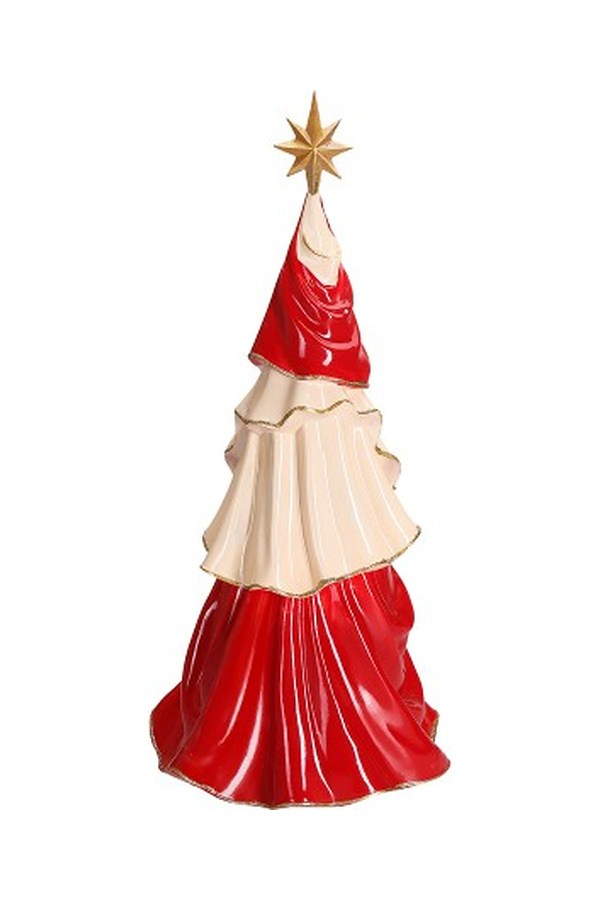 Porland Kırmızı Beyaz Polyresin Dekoratif Ağaç 51 cm - 04STY012561