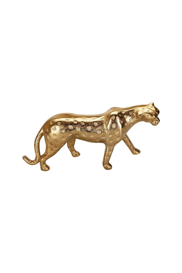 Porland Leopar Altın Rengi Dekoratif Obje 8x20x44 Cm - 04STY011767