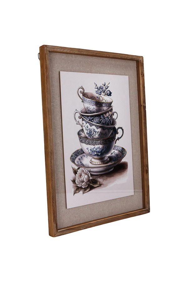 Porland Mavi Fincan Tablo 40x3x56 cm - 04STY011433