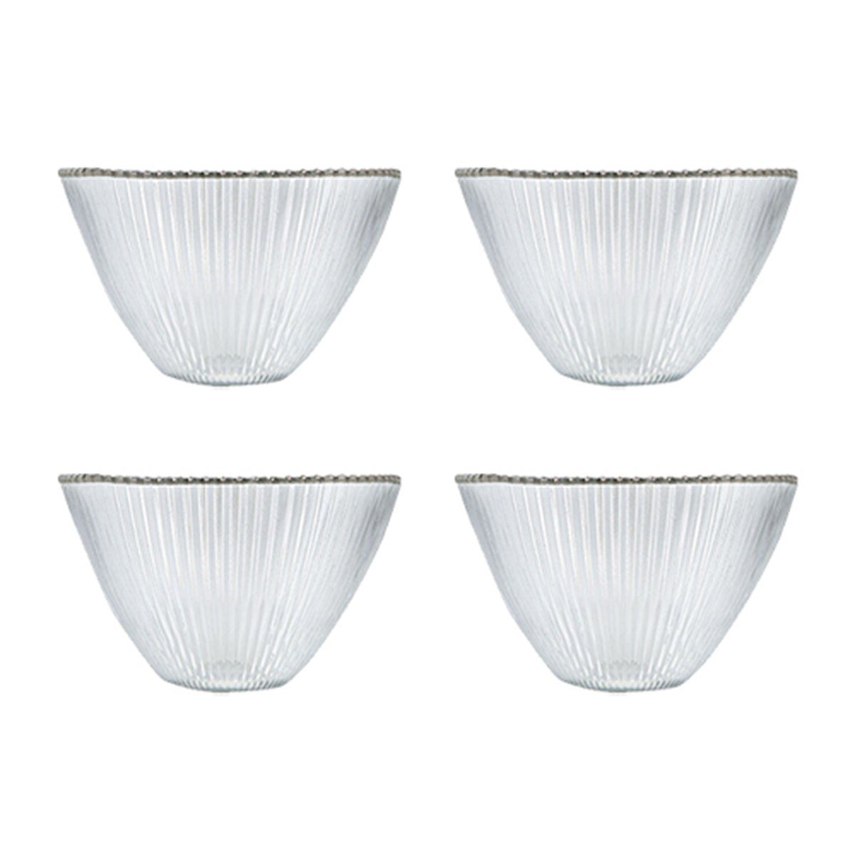 Porland Moon 4'lü Gümüş Cam Kase 22 Cm