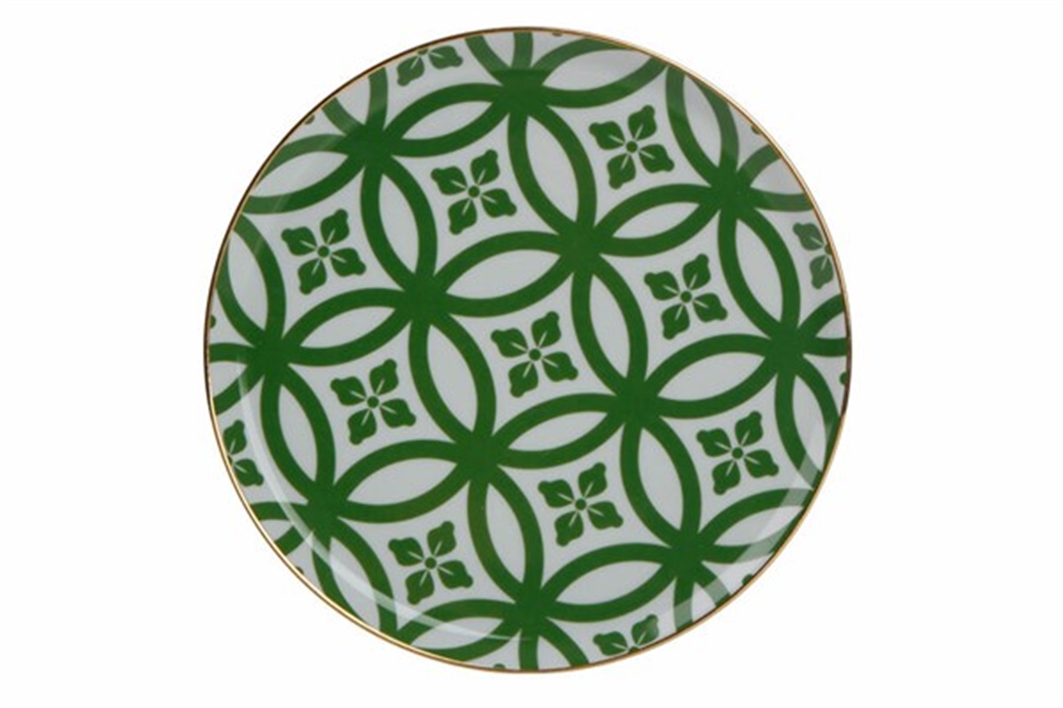 Porland Morocco Ds1 Yeşil Düz Tabak 20 Cm
