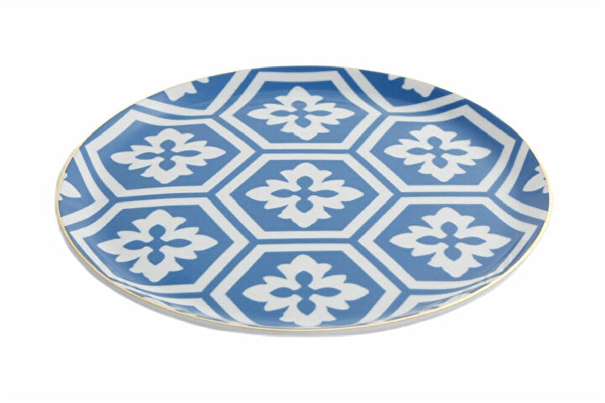 Porland Morocco Ds2 Mavi Düz Tabak 24 Cm