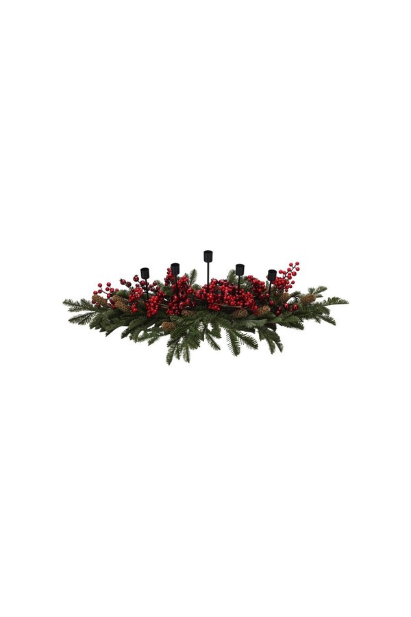 Porland Red Berry ve Kozalak Şamdan 75 cm - 04STY012539