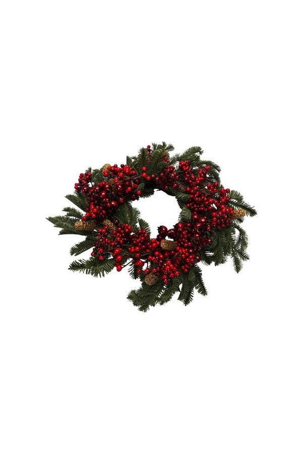 Porland Red Berry ve Pine Kapı Süsü 50 cm - 04STY012540