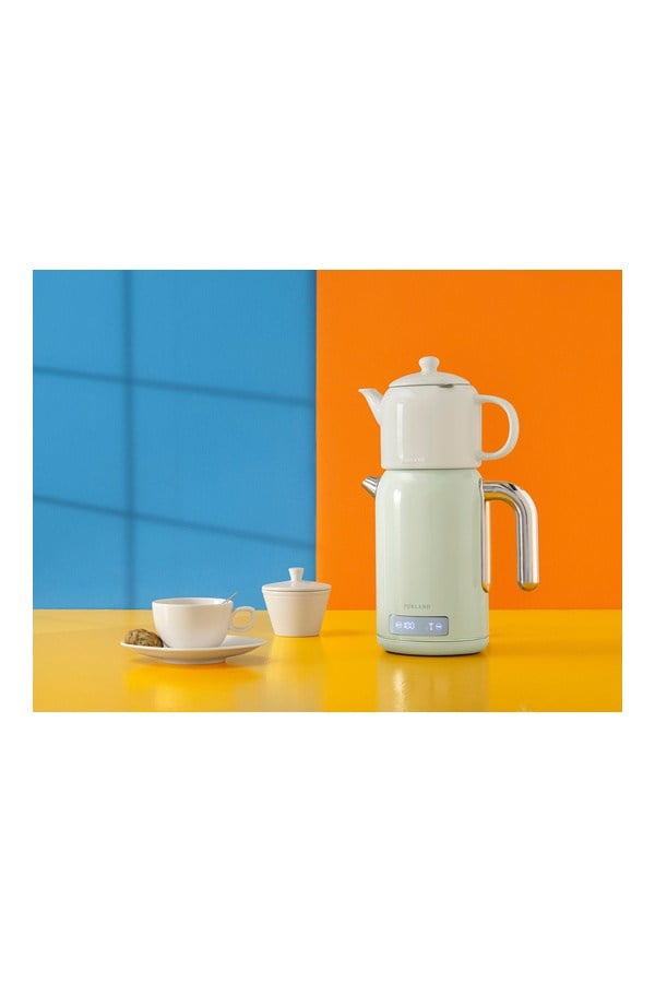 Porland Retro Porselen Demlikli Çay Makinesi - 04STY011878