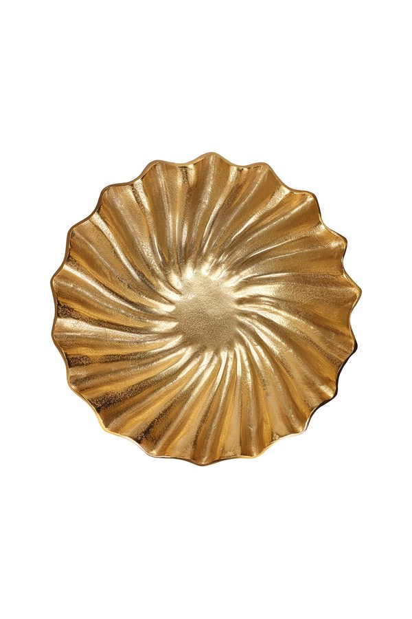 Porland Scallop Altın Rengi Dekoratif Kase 9x38 cm - 04STY011779