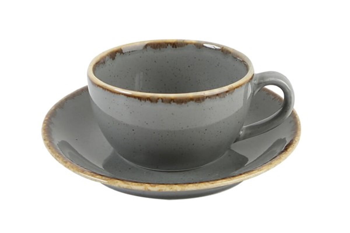 Porland Seasons Koyu Gri Tabaklı Çay Fincanı 207 Cc