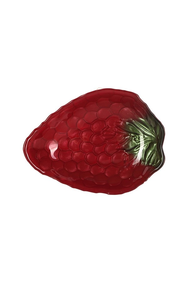 Porland Üzüm Cam Çerezlik Bordo-Yeşil 16 Cm - 04STY012090
