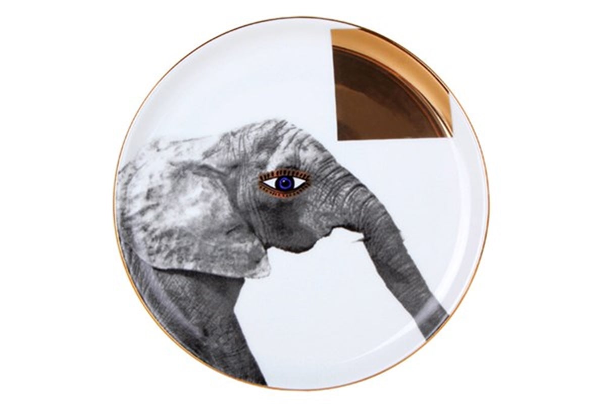 Porland Wild Life Elephant Düz Tabak 20 Cm