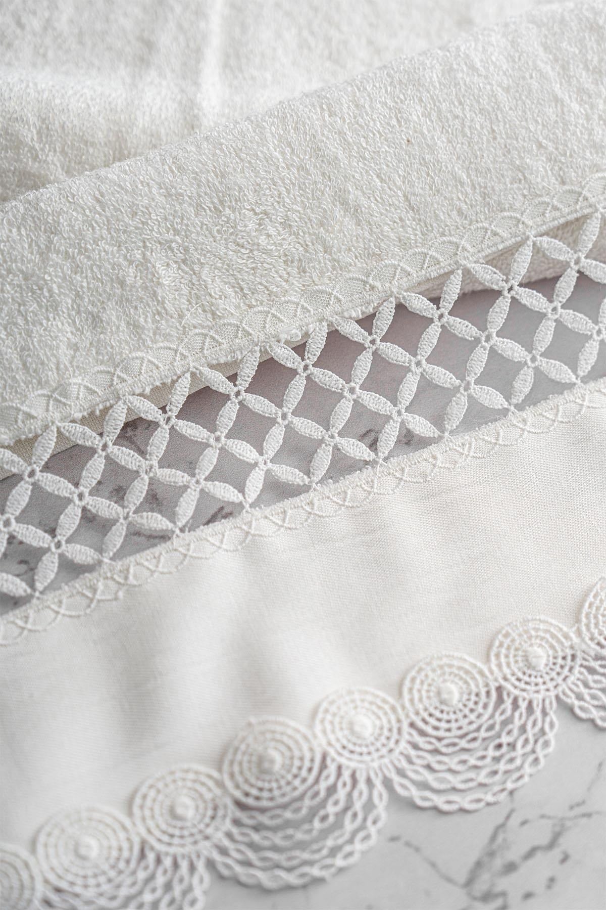 Royal Nazik Queen Banyo Havlu Krem 90x150 Cm - NH-000000160090150KREM