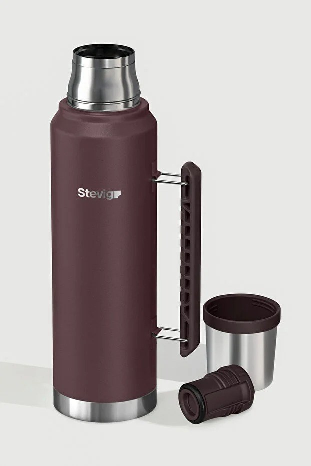 Stevig 1 Camper Klasik Kulplu Sızdırmaz Çelik Termos Dark Plum 1.2 lt - 961110007269