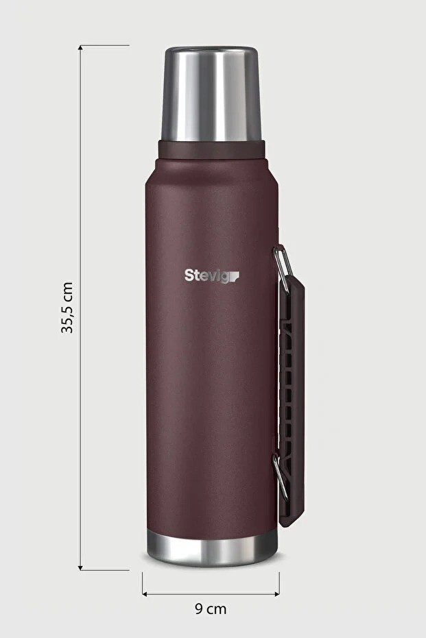 Stevig 1 Camper Klasik Kulplu Sızdırmaz Çelik Termos Dark Plum 1.2 lt - 961110007269