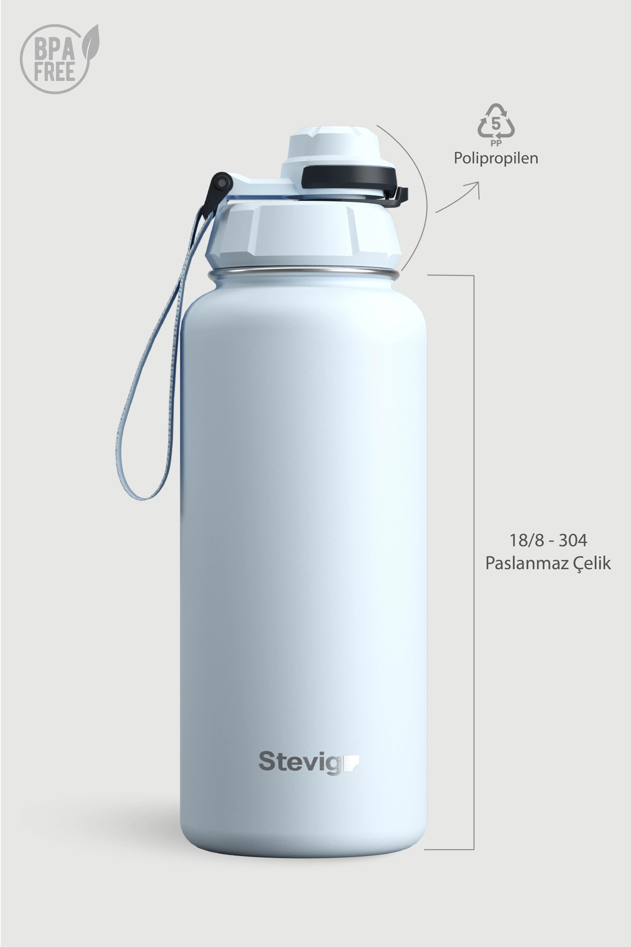 Stevig 1 Hand Leak-Proof Sızdırmaz Çelik Termos Ice Melt 1000 ml - 961110004968