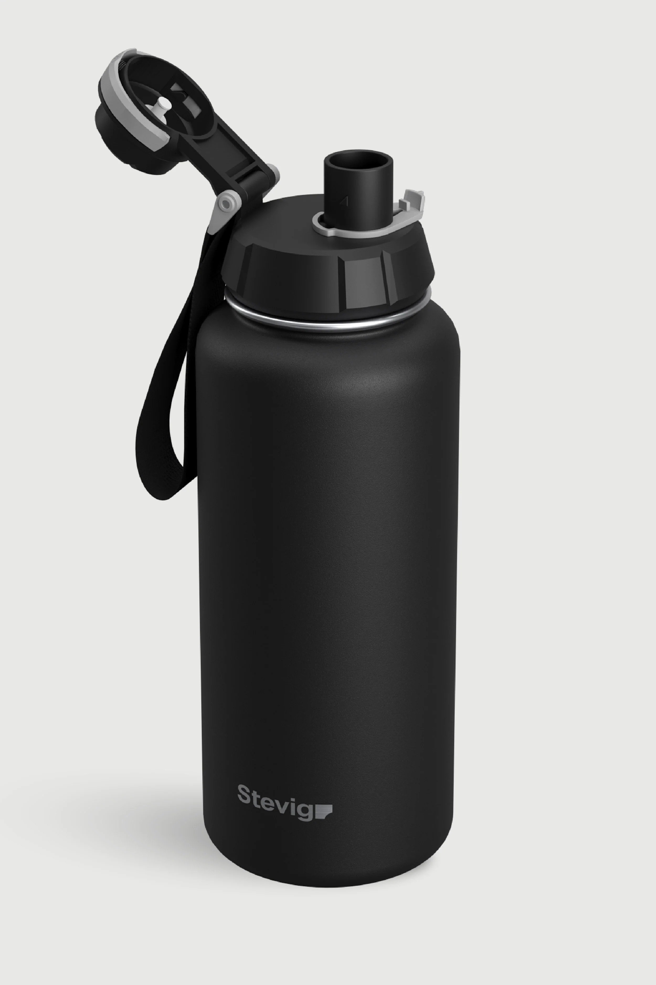 Stevig 1 Hand Leak-Proof Sızdırmaz Çelik Termos Black 1000 ml - 961110003286