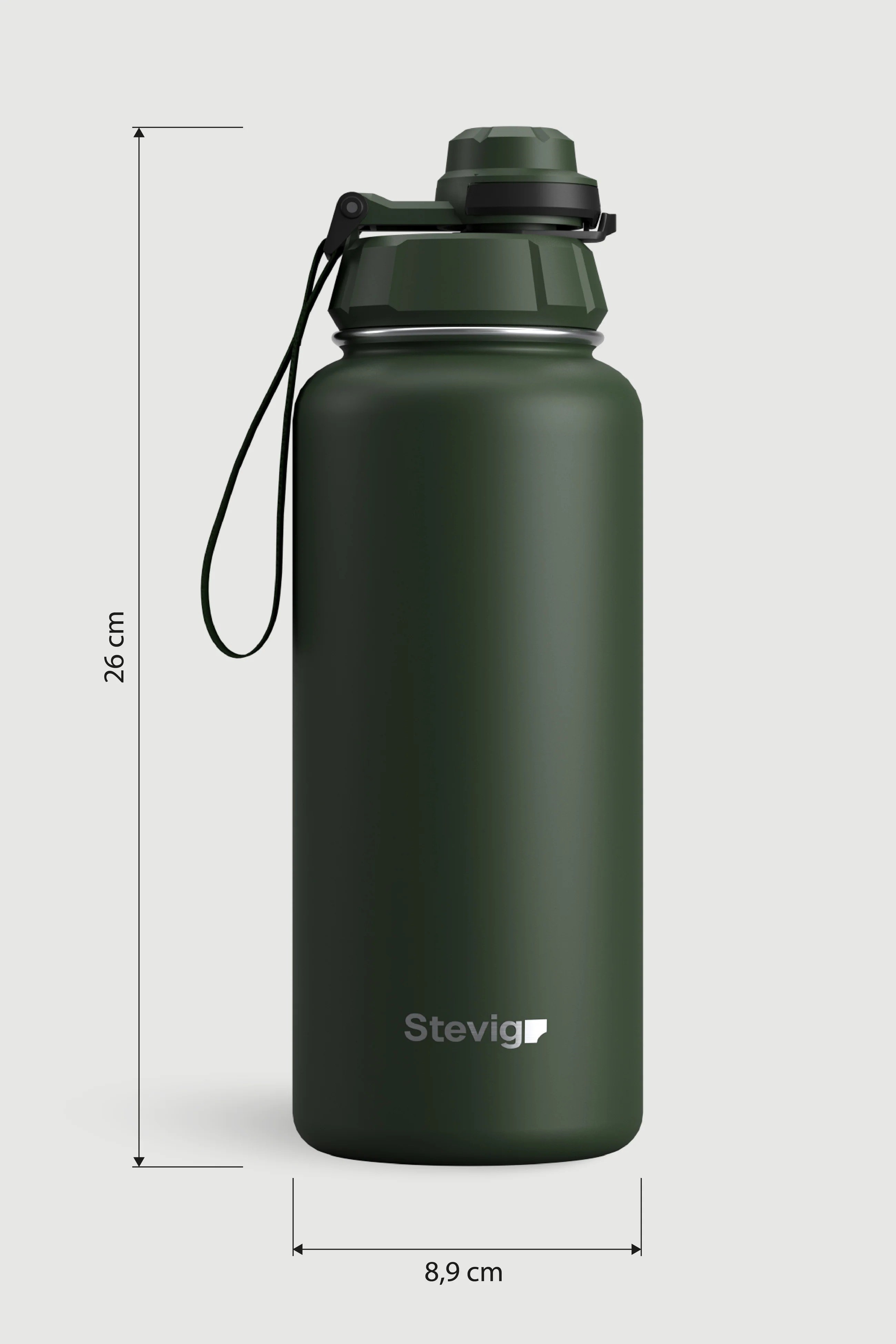 Stevig 1 Hand Leak-Proof Sızdırmaz Çelik Termos Green 1000 ml - 961110004963