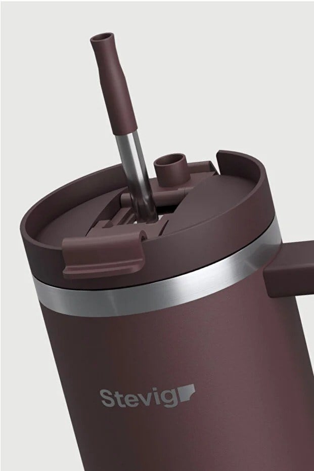 Stevig 2 Moods Tuck-In Tumbler Sızdırmaz Çelik Termos Chocolate Plum 900 ml - 961110005679