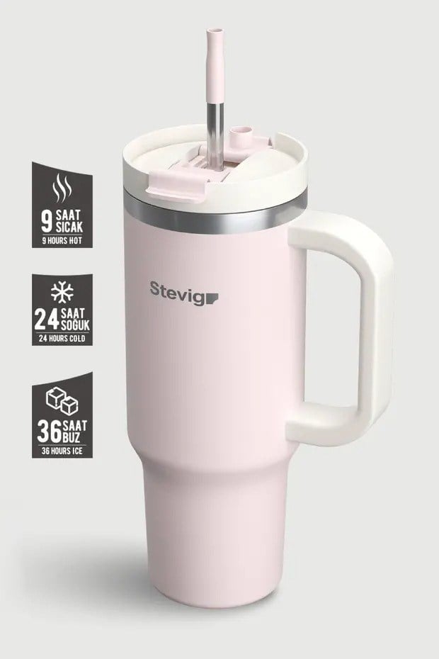 Stevig 2 Moods Tuck-In Tumbler Sızdırmaz Çelik Termos Petal Pink 900 ml - 961110005685