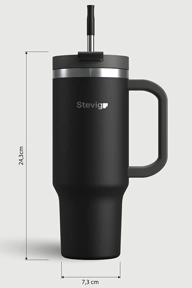 Stevig 2 Moods Tuck-In Tumbler Sızdırmaz Çelik Termos Black 900 ml - 961110005676