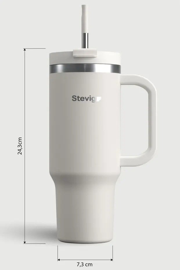 Stevig 2 Moods Tuck-In Tumbler Sızdırmaz Çelik Termos White Sand 900 ml - 961110005684
