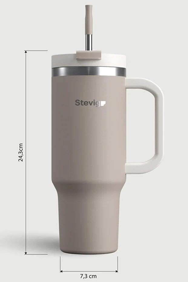 Stevig 2 Moods Tuck-In Tumbler Sızdırmaz Çelik Termos Pure Cashmere 900 ml - 961110005682