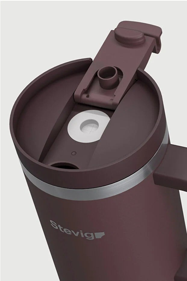 Stevig 2 Moods Tuck-In Tumbler Sızdırmaz Çelik Termos Chocolate Plum 900 ml - 961110005679