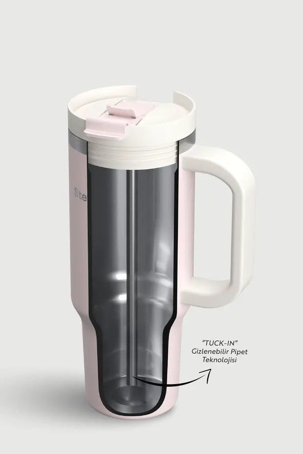 Stevig 2 Moods Tuck-In Tumbler Sızdırmaz Çelik Termos Petal Pink 900 ml - 961110005685