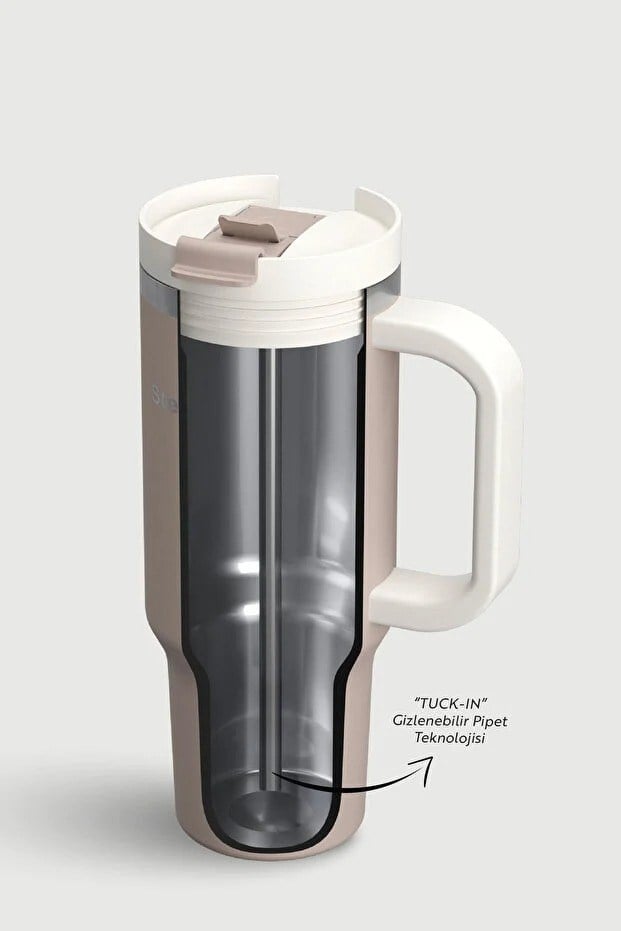 Stevig 2 Moods Tuck-In Tumbler Sızdırmaz Çelik Termos Pure Cashmere 900 ml - 961110005682