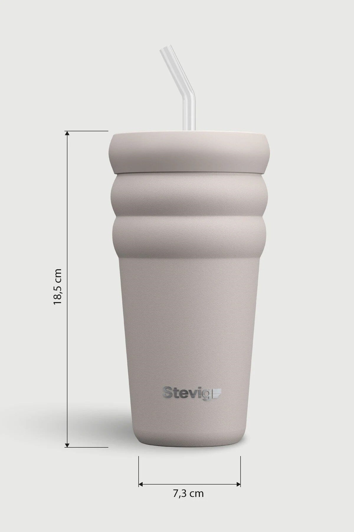 Stevig 3 Bubble Two-Cap Straw Tumbler Çelik Termos Crushed Rock 600 ml - 961110006127