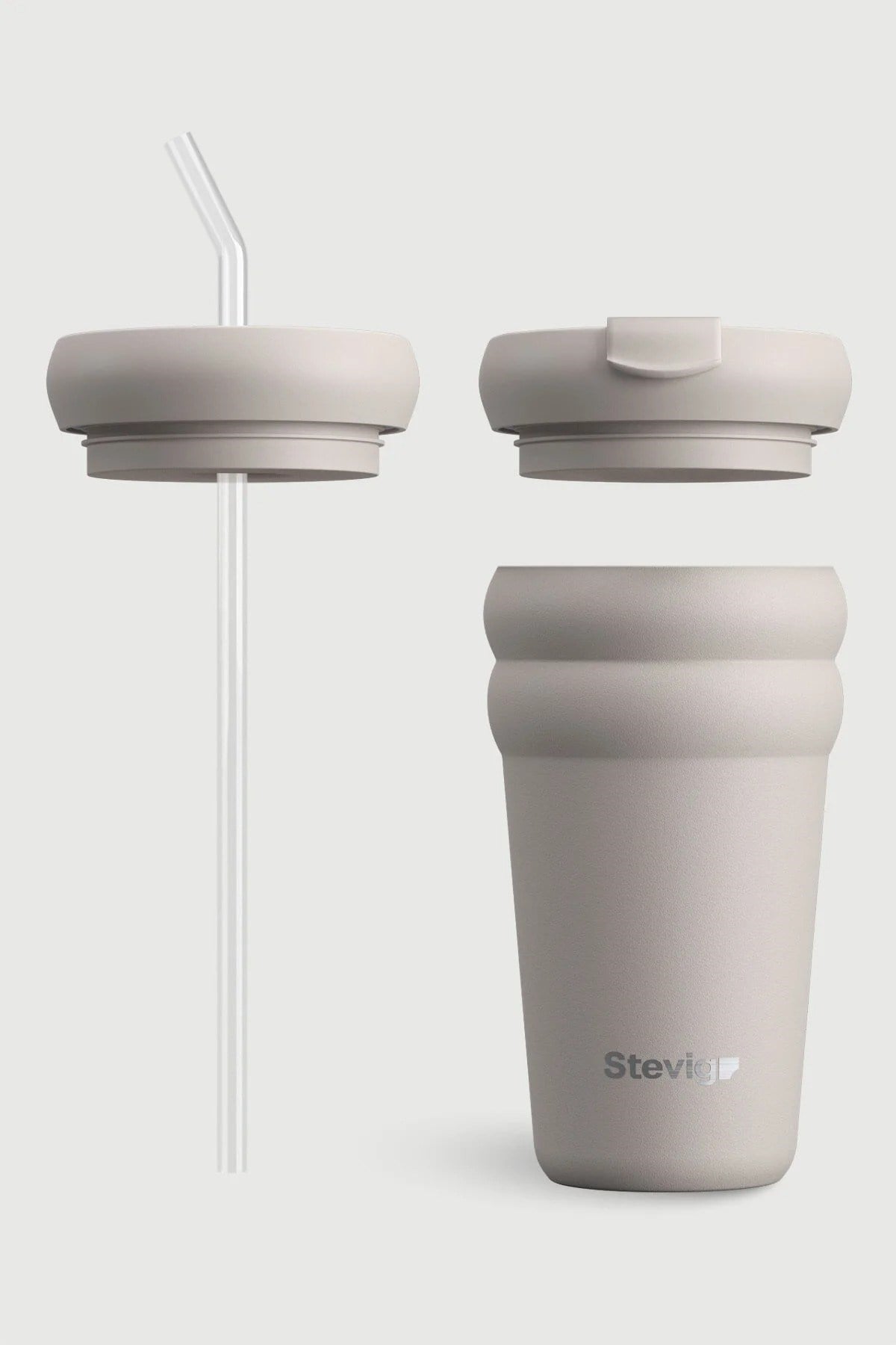 Stevig 3 Bubble Two-Cap Straw Tumbler Çelik Termos Crushed Rock 600 ml - 961110006127