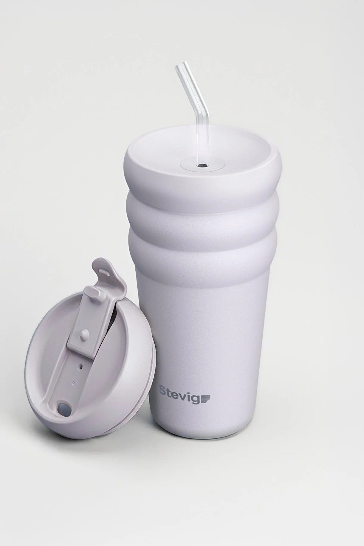 Stevig 3 Bubble Two-Cap Straw Tumbler Çelik Termos Lilac Hint 600 ml - 961110005680