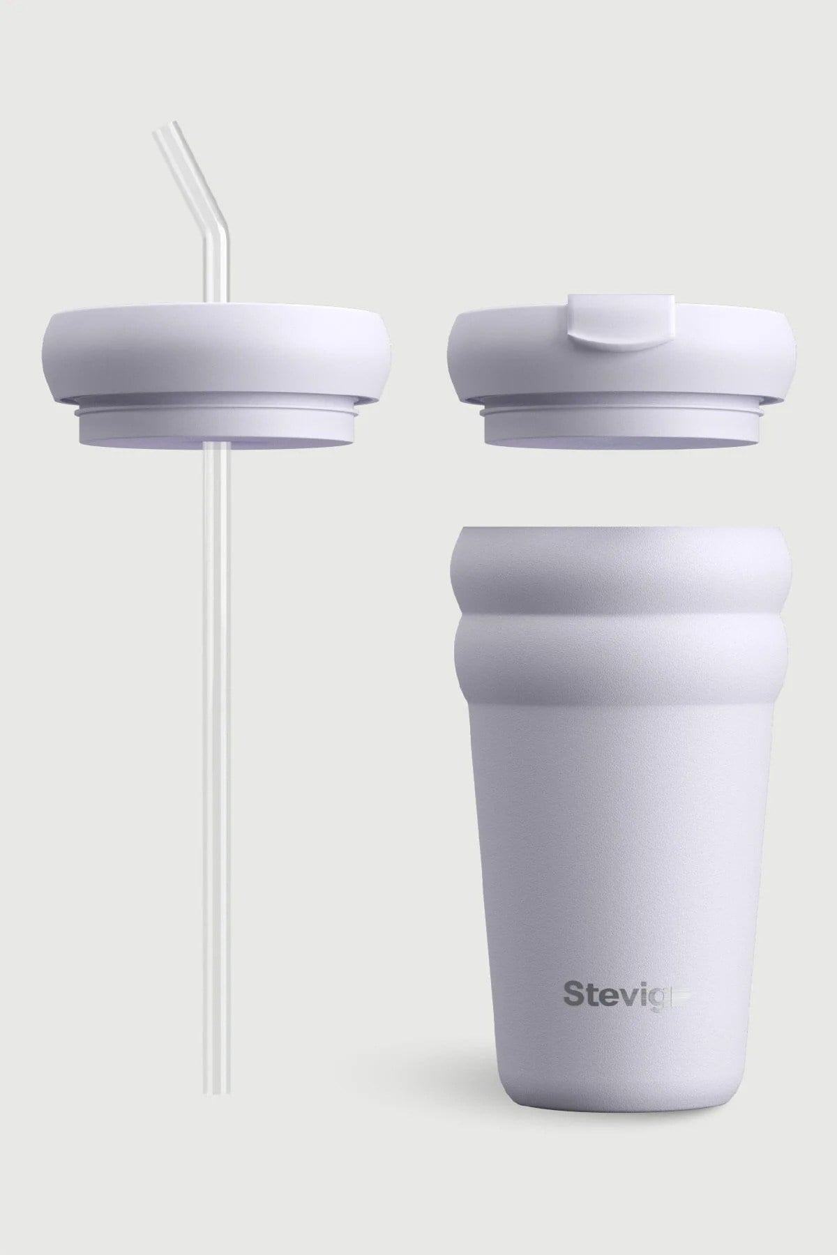Stevig 3 Bubble Two-Cap Straw Tumbler Çelik Termos Lilac Hint 600 ml - 961110005680