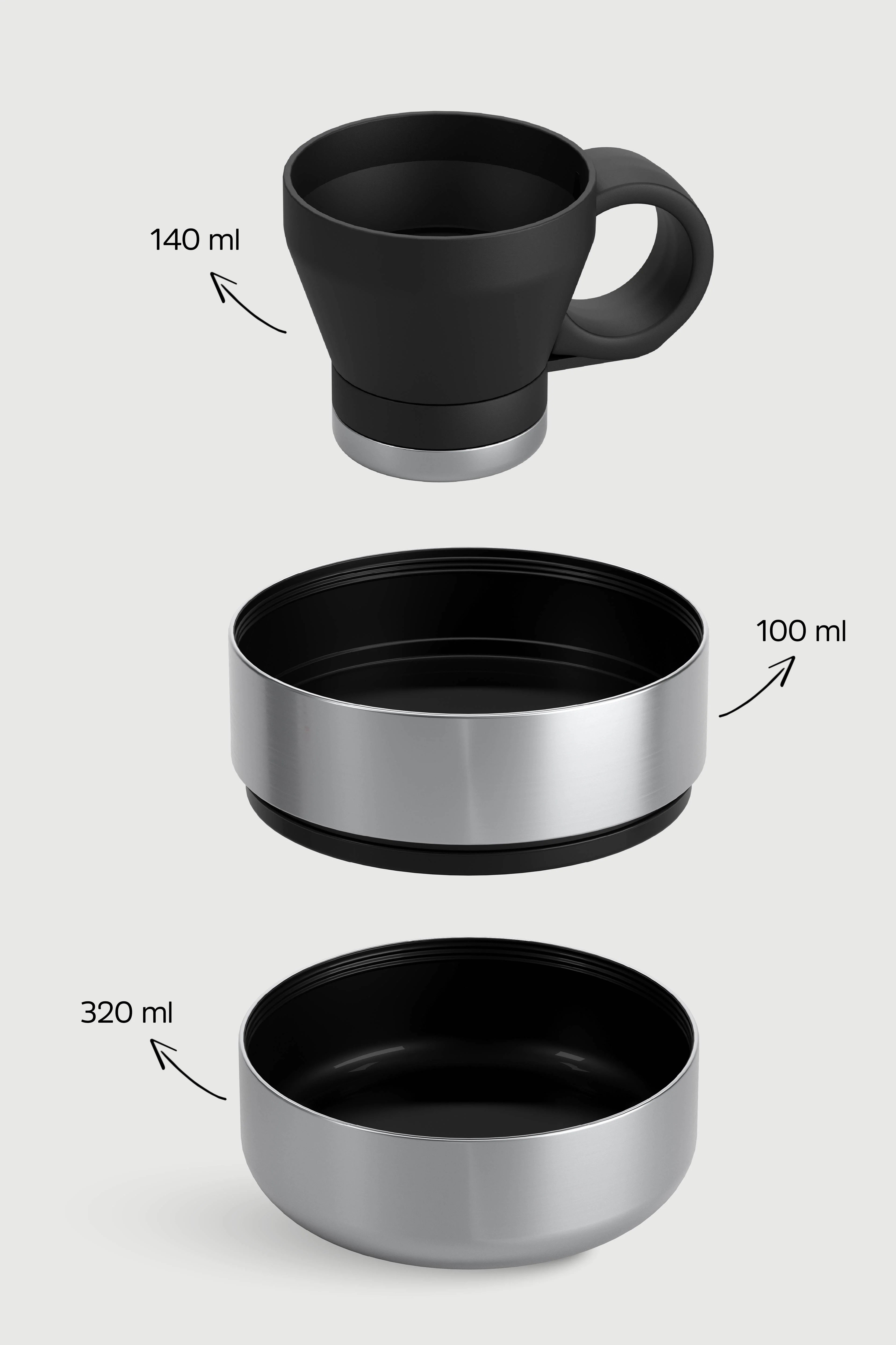 Stevig 4 Multi-Cup Çelik Termos Black 1.9 lt - 961110003288