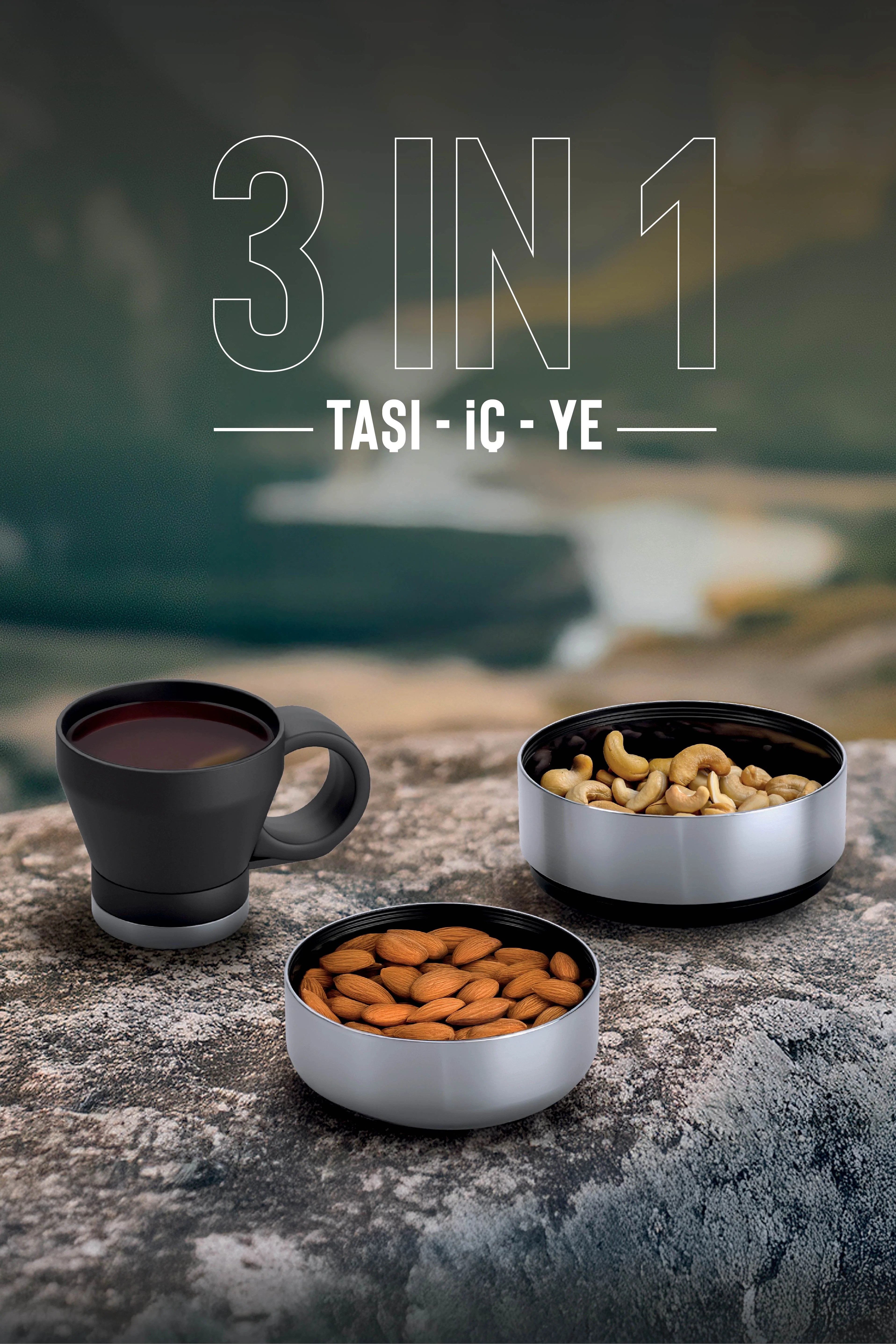 Stevig 4 Multi-Cup Çelik Termos Black 1.9 lt - 961110003288