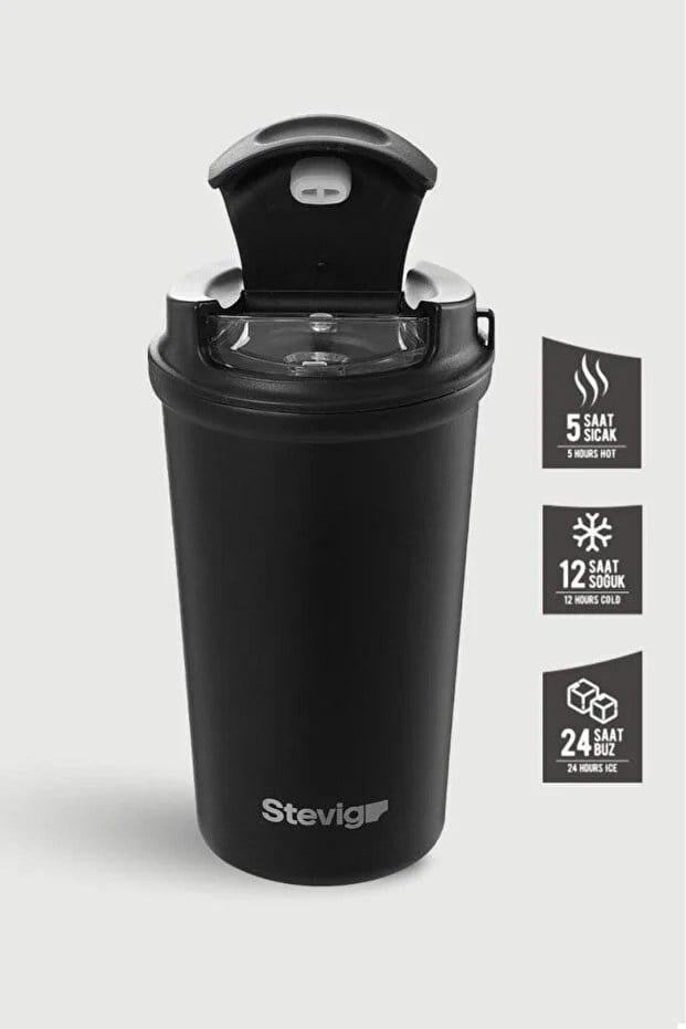 Stevig 4 Work Flip Open Coffee Mug Çelik Termos 400 ml - 961110005686