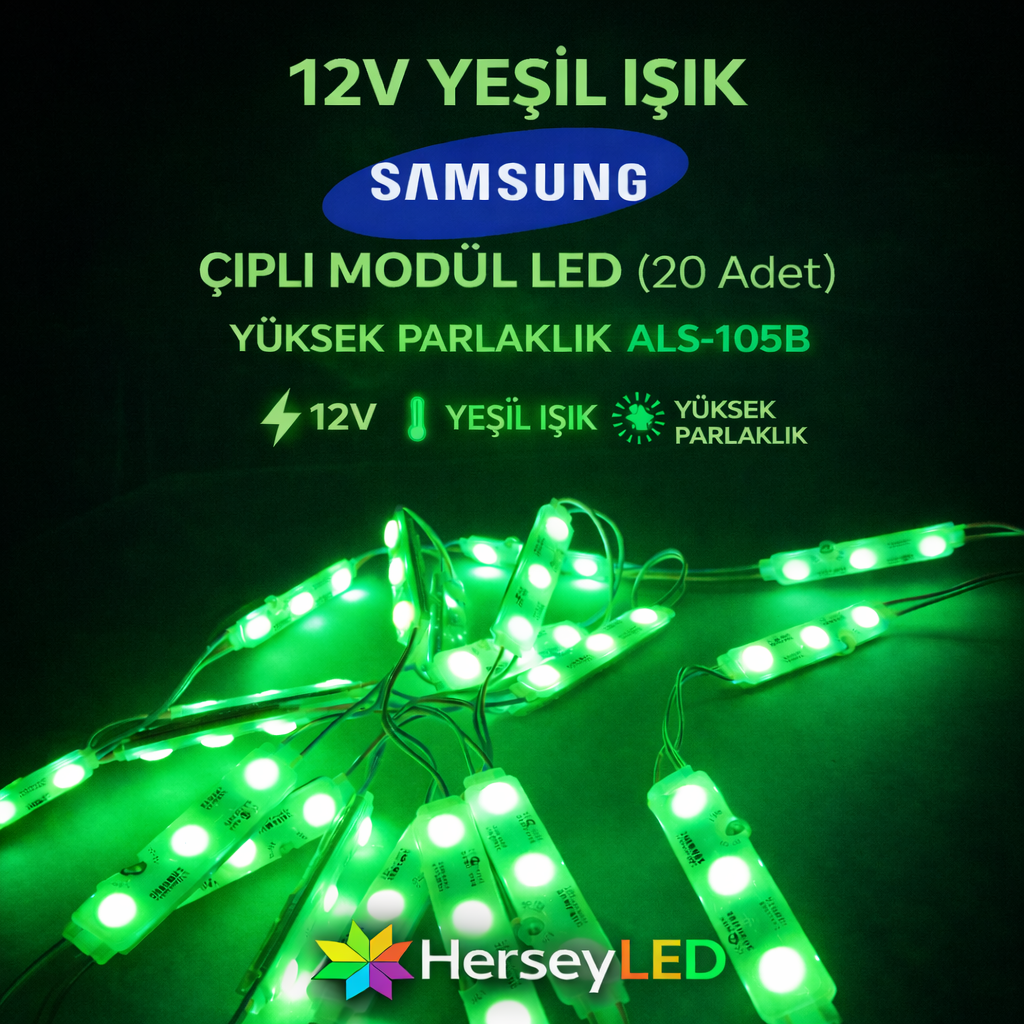 ( 10ADET ) YEŞİL SAMSUNG MODÜL LED ALS-105Y