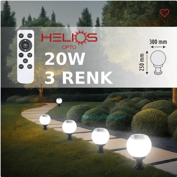  Helios HS 4007 20 Watt Solar Bahçe Aplik 3 Renk