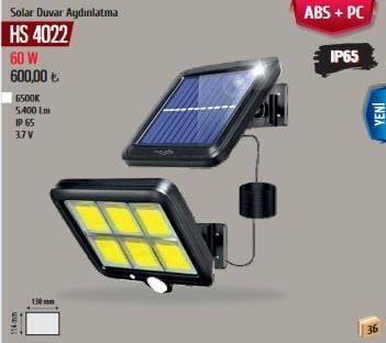 HELIOS HS 4022 60 Watt Solar Proejktör - Beyaz Işık (6500K)