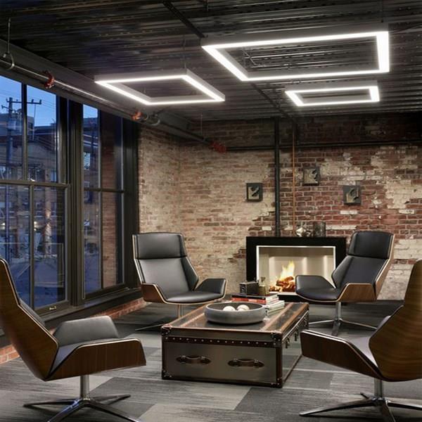  Kare Linear Modern Led Avize Simit Lineer Armatür 60cm