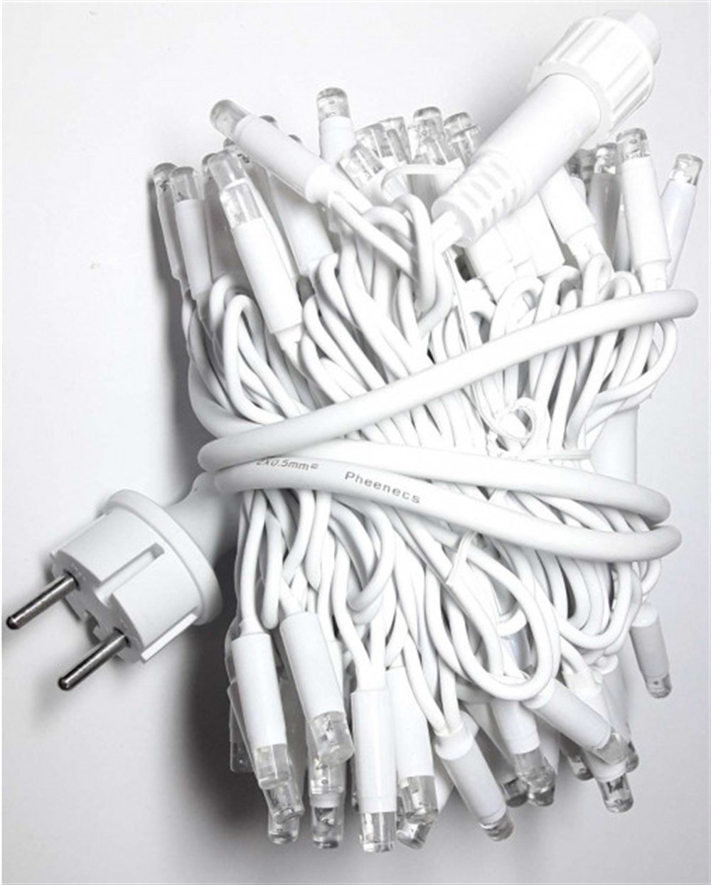 10 MT �P LED BEYAZ RENK G�NI�I�I PARILTILI IP65 EKLENEB�L�R BEYAZ KABLOLU DI� MEKAN YILBA�I I�I�I