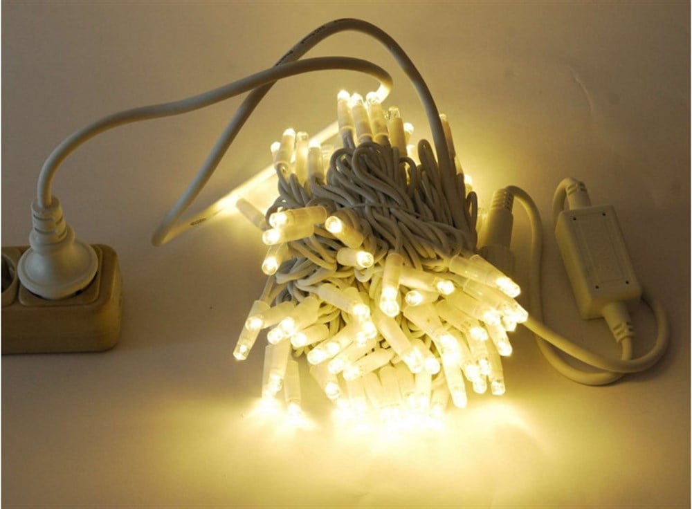 10 MT �P LED G�N I�I�I RENK BEYAZ PARILTILI IP65 EKLENEB�L�R BEYAZ KABLOLU DI� MEKAN YILBA�I I�I�I