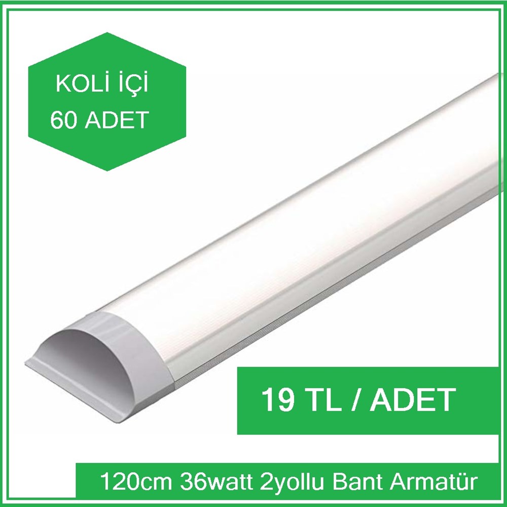 120cm 36watt Bant Armatür KOLİ (60ad) (19 tl-adet)