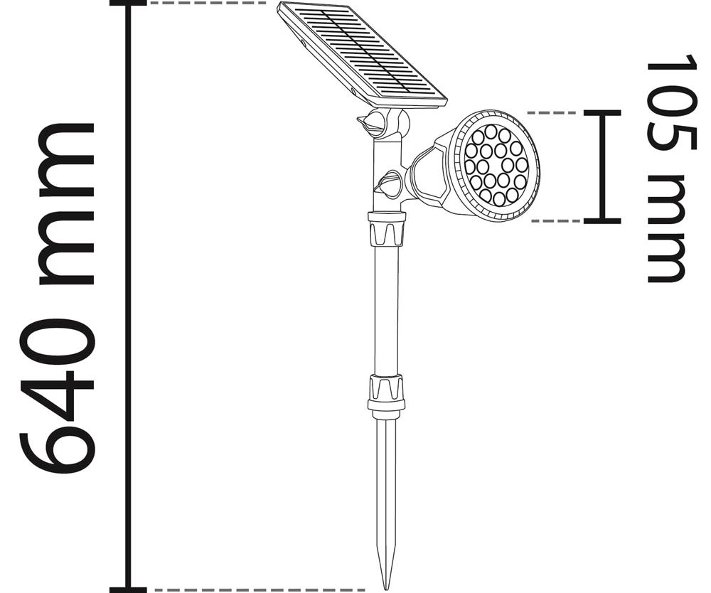 15W YEŞIL KAZIKLI LED SOLAR BAHÇE ÇIM ARMATÜRÜ NOAS YL74-1505-S