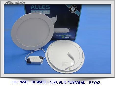 18 WATT SIVA ALTI YUVARLAK LED PANEL GÜNIŞIĞI 10 ADET