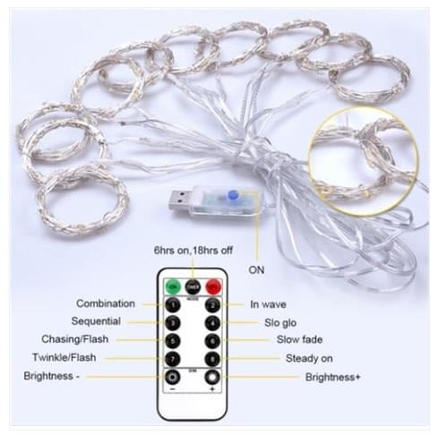 3x3 Perde LED Günışığı  #124; 8 Fonksiyonlu Animasyon  #124; USB Girişli Yılbaşı Perde Işık  #124; 300 LED Günışığı Perde