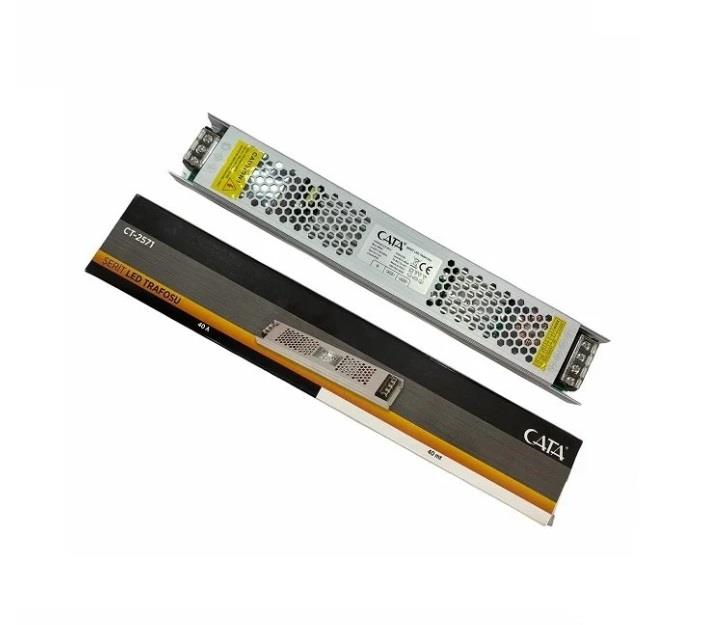 40 Amper Şerit Led Trafosu 500W Süper Slim Cata Ct-2571