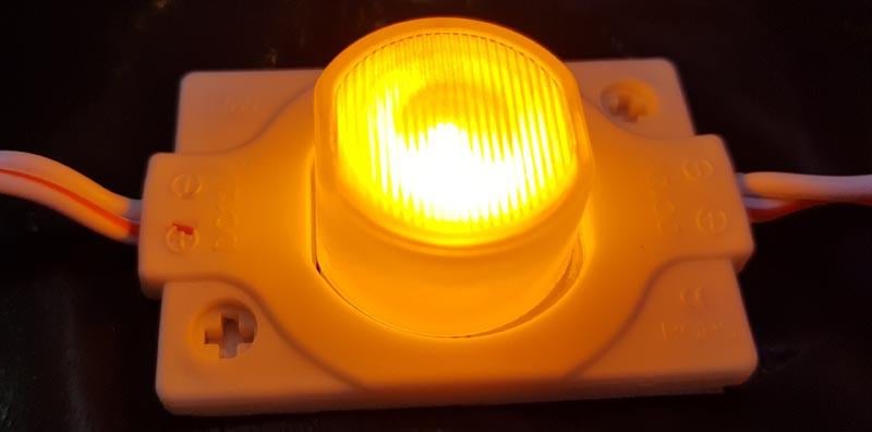 (5 ADET) 1,5W AMBER SARI DAR AÇILI MANDA GÖZÜ MERCEKLİ MODÜL LED 12 VOLT ALS-170S