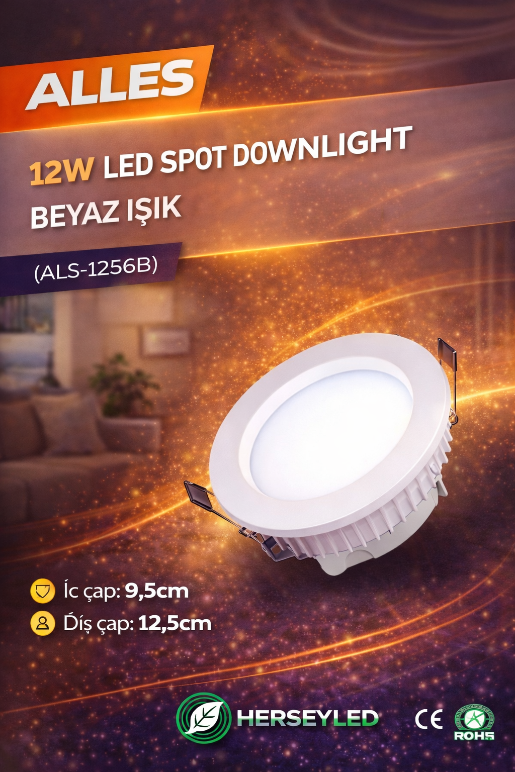 5630 DOWNLİGHT - 12 WATT  BEYAZ