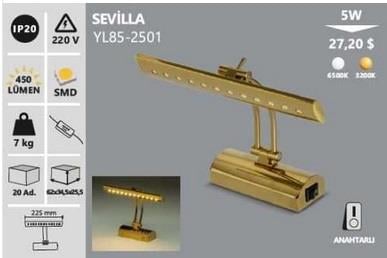 5W GOLD KASA APLİK GÜN IŞIĞI - SEVİLLA  NOAS YL85-2502