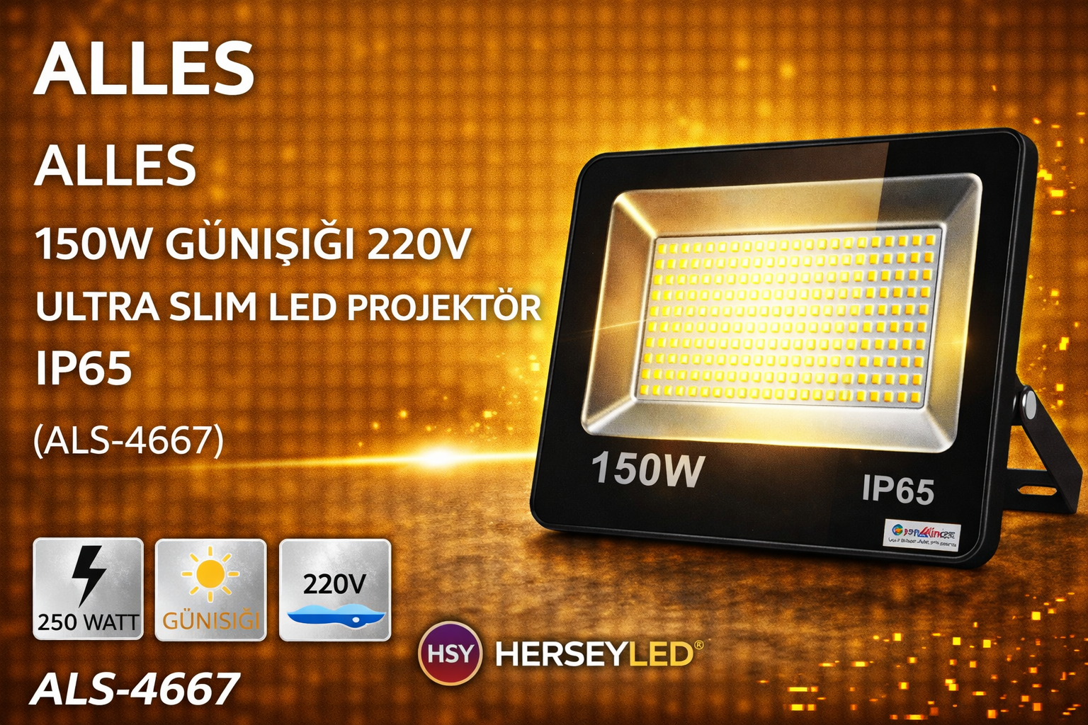 ALLES 150W GÜNIŞIĞI LED PROJEKTÖR TABLET