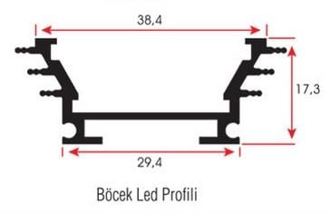 ALS-2801 LED KANALI 3MT BOY  0,385kg/m